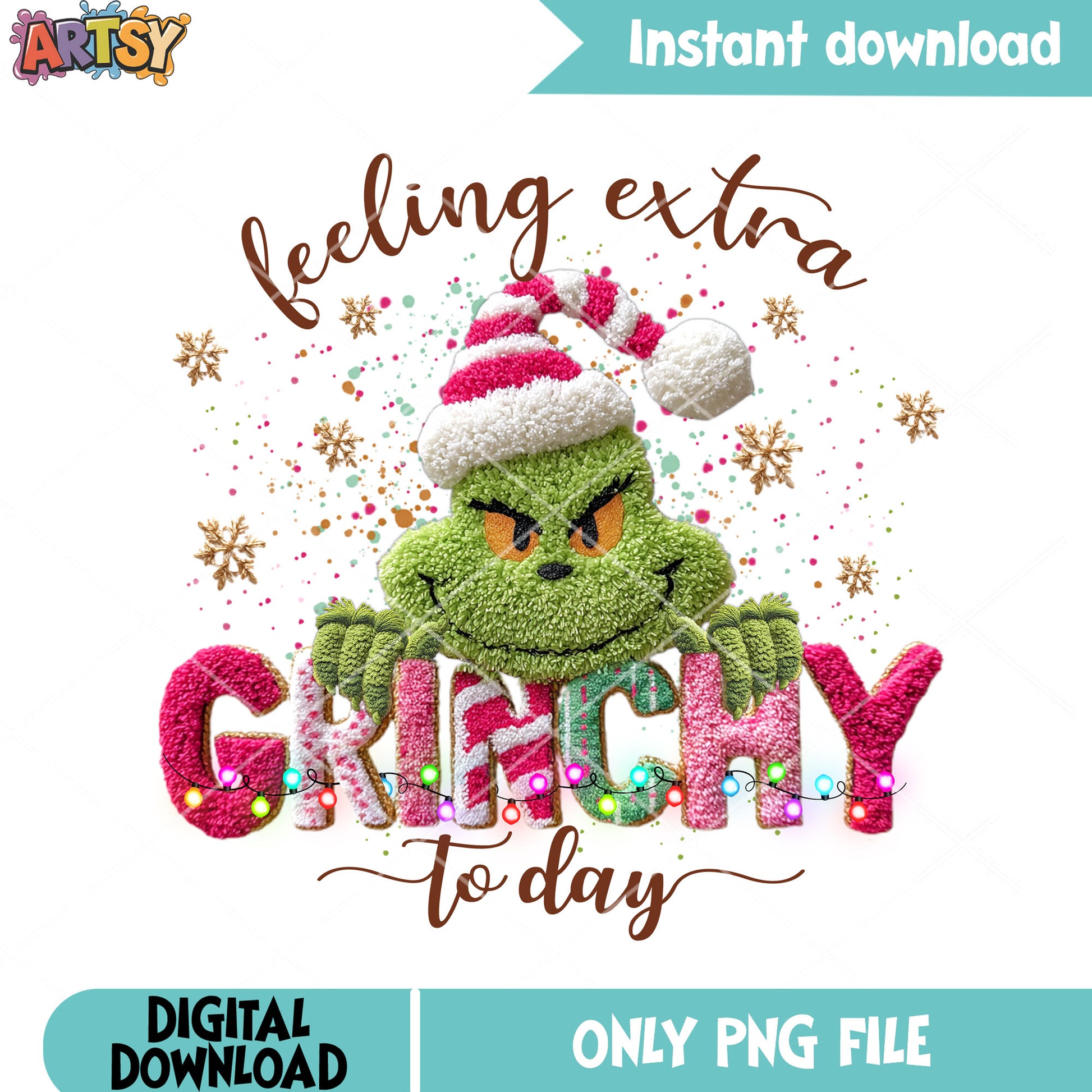 Today so grinchy png, the grinch png, christmas string lights​​ png