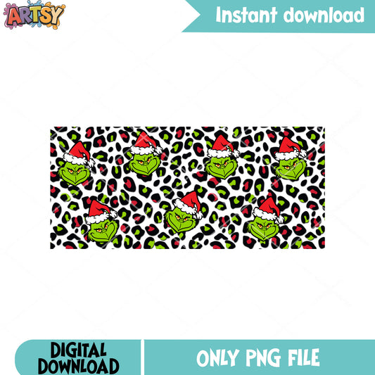 Too much grinchy for a day png, christmas card png, santa claus png