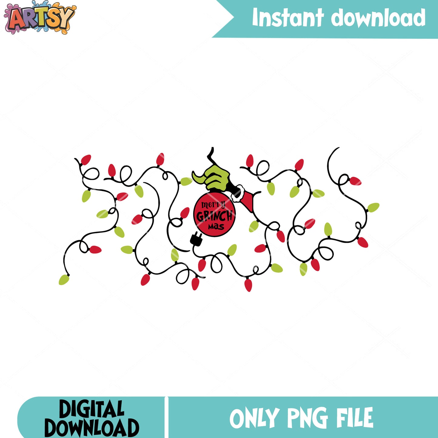 Too much light fir christmas png, merry grinchmas png, grinch hand png