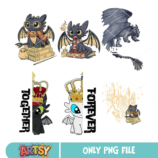 Toothless dragon disney png bundle, how to train dragon png
