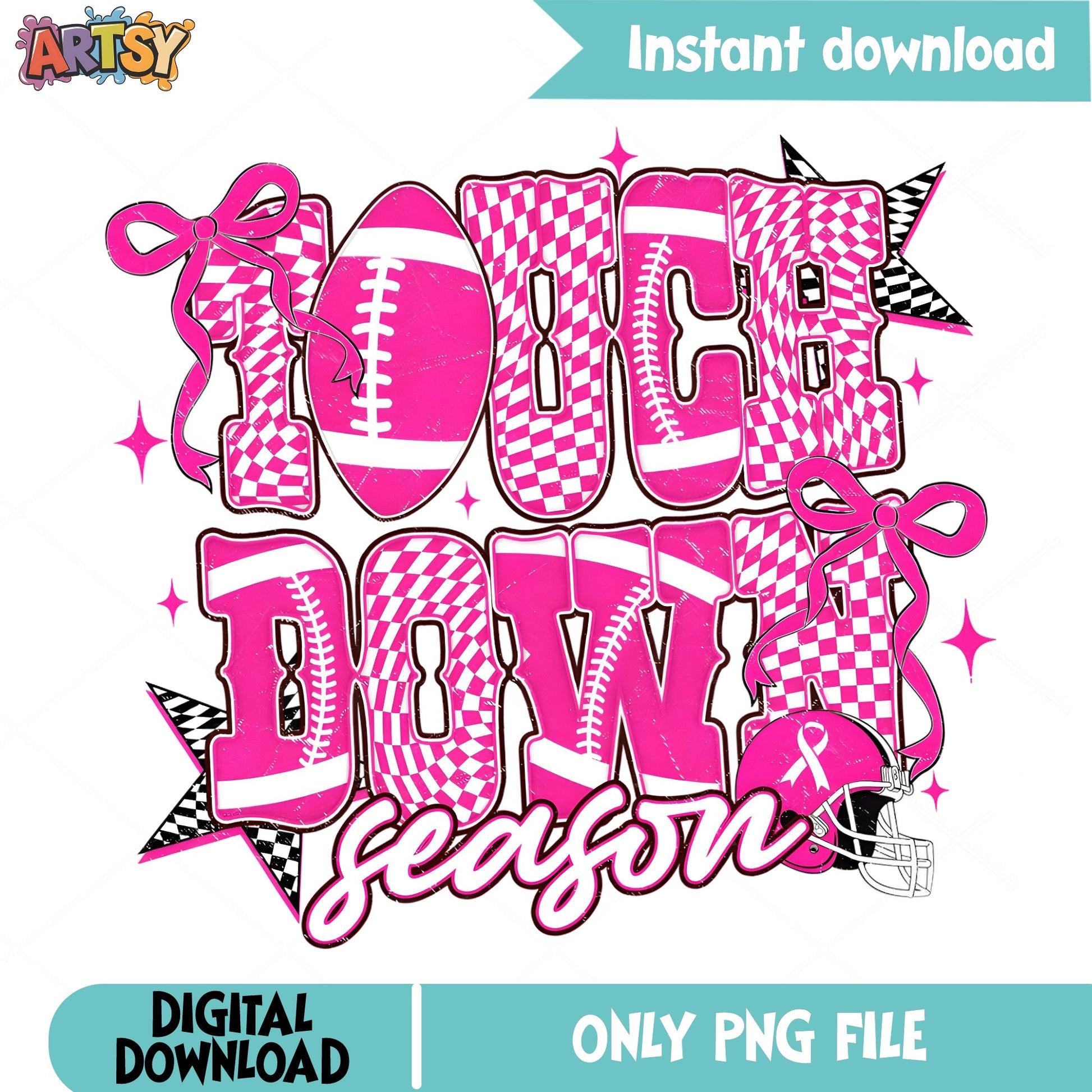 Touchdown Season PNG, Breast Cancer Awareness Football PNG, Pink Ribbon PNG