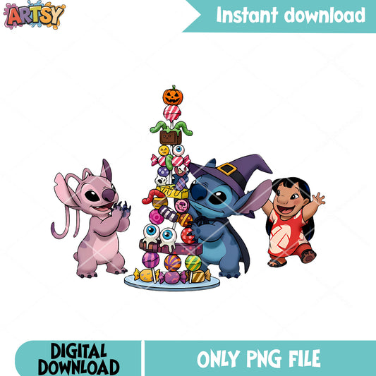 Tower jack o lantern on top png, witches hat png, happy halloween png