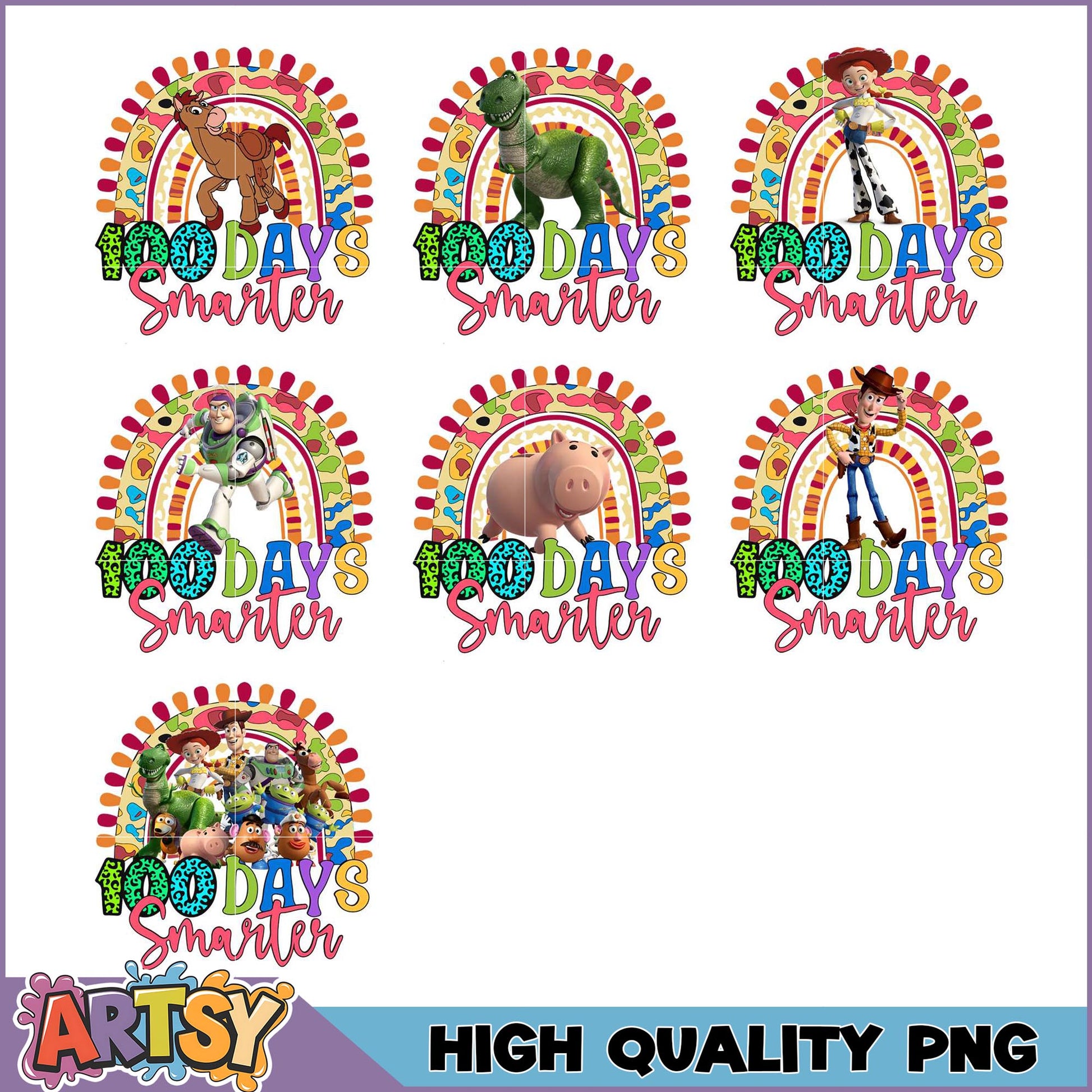 Toy Story 100 Days Smarter PNG Bundle