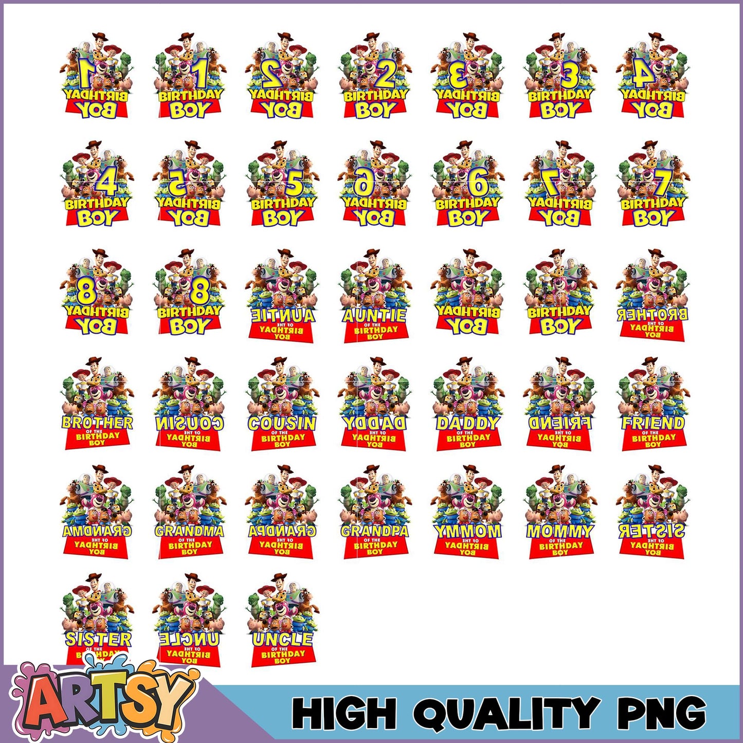 Toy Story Birthday PNG Bundle 24 Designs
