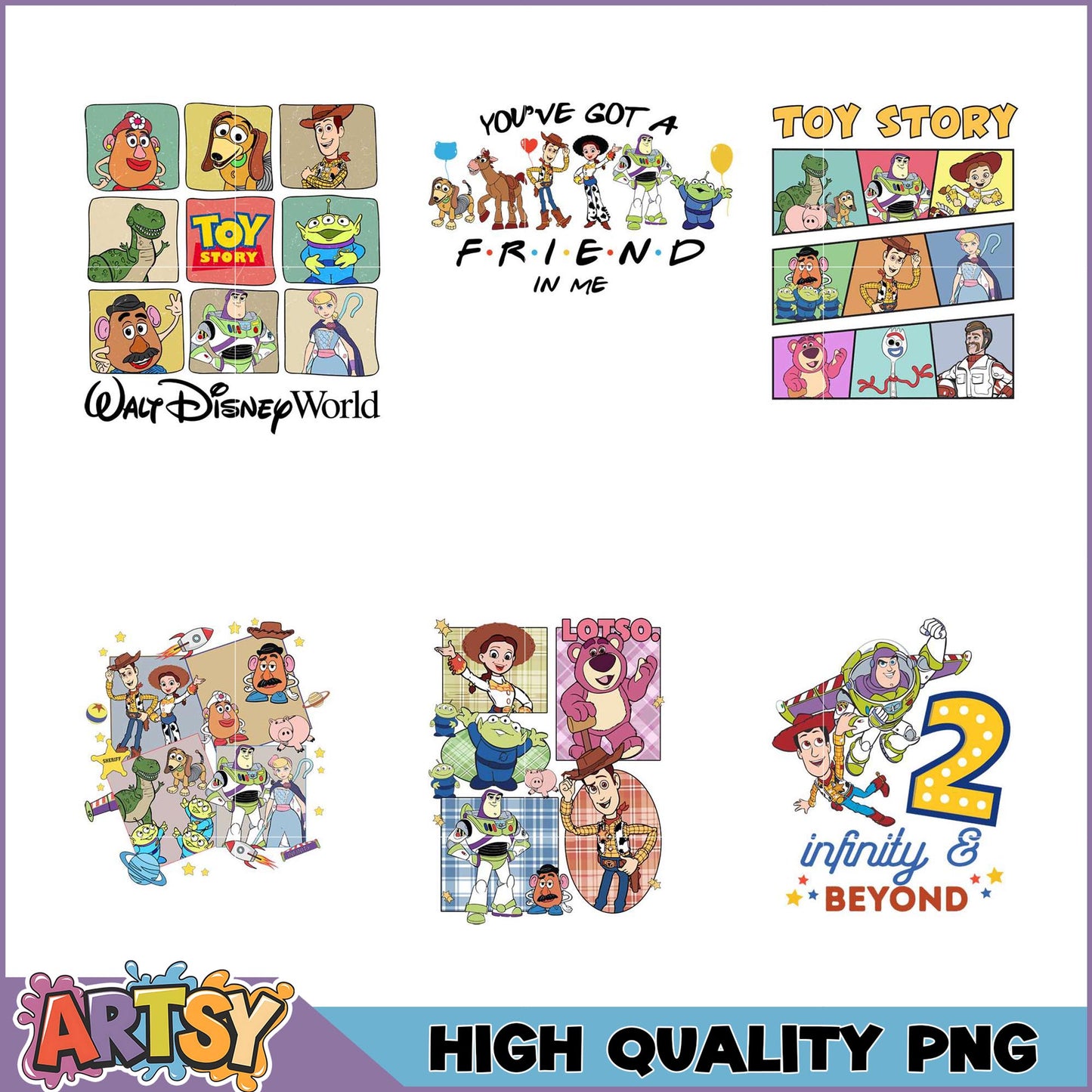 Toy Story Character PNG Bundle for Crafting Projects