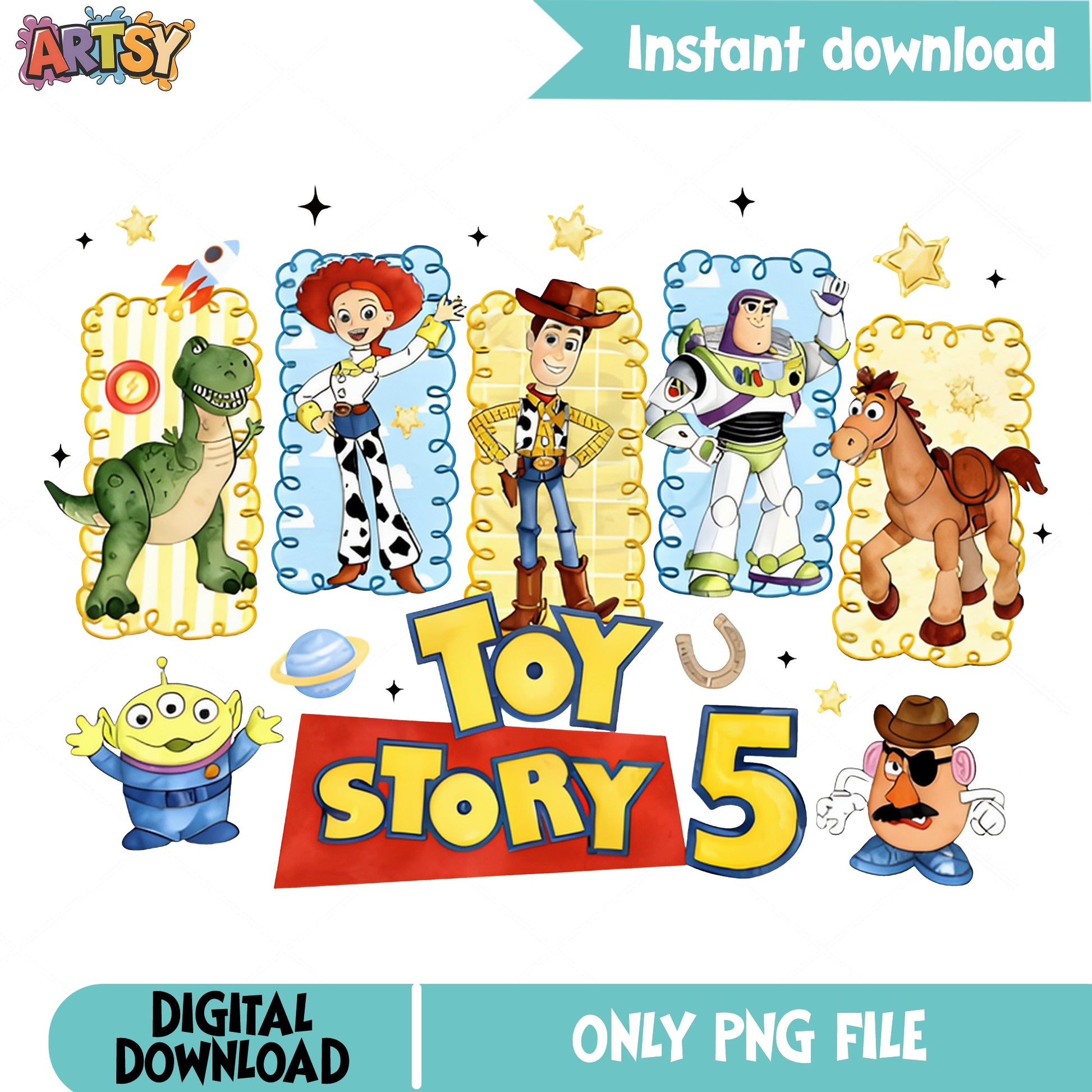 Toy Story 5 Characters PNG Bundle, Woody Buzz PNG, Disney PNG