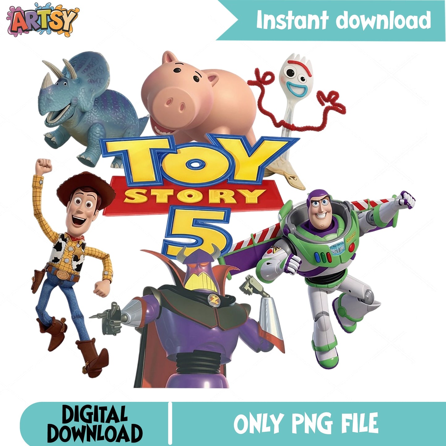 Toy Story 5 PNG Clipart, Buzz Lightyear Woody PNG, Disney PNG