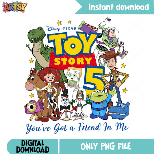 Toy Story 5 PNG, Woody Buzz Lightyear Disney Pixar PNG, Friends PNG