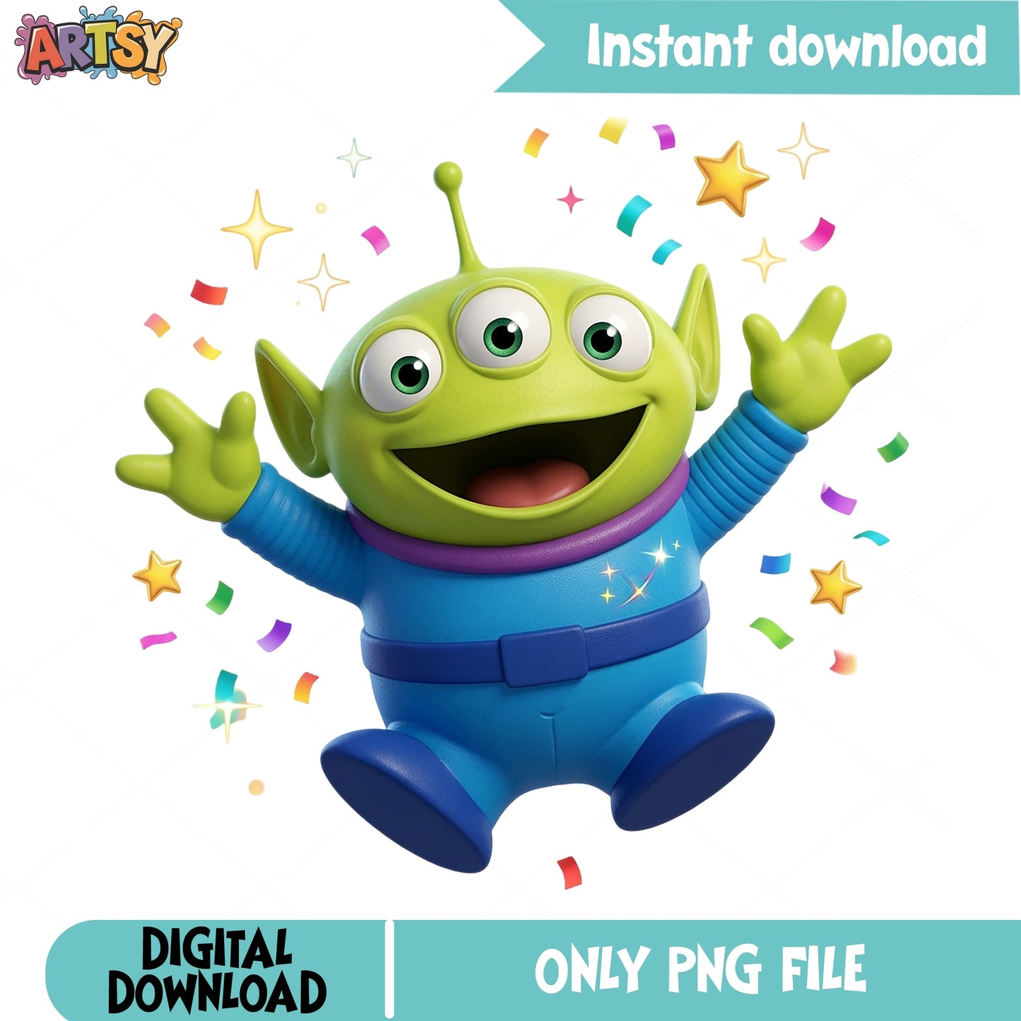 Toy Story Alien PNG, Disney Pixar Clipart, Birthday PNG