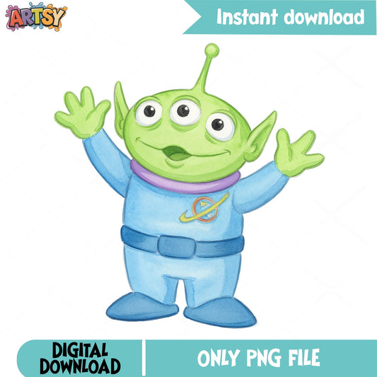 Toy Story Alien PNG, Little Green Men Clipart, Disney Pixar PNG
