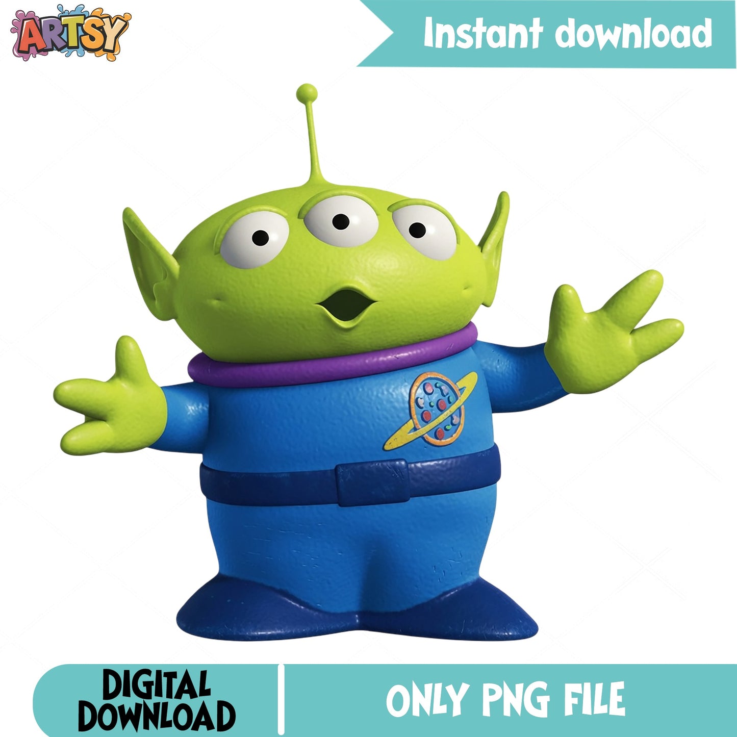 Toy Story Alien PNG, Little Green Men PNG, Disney Pixar PNG