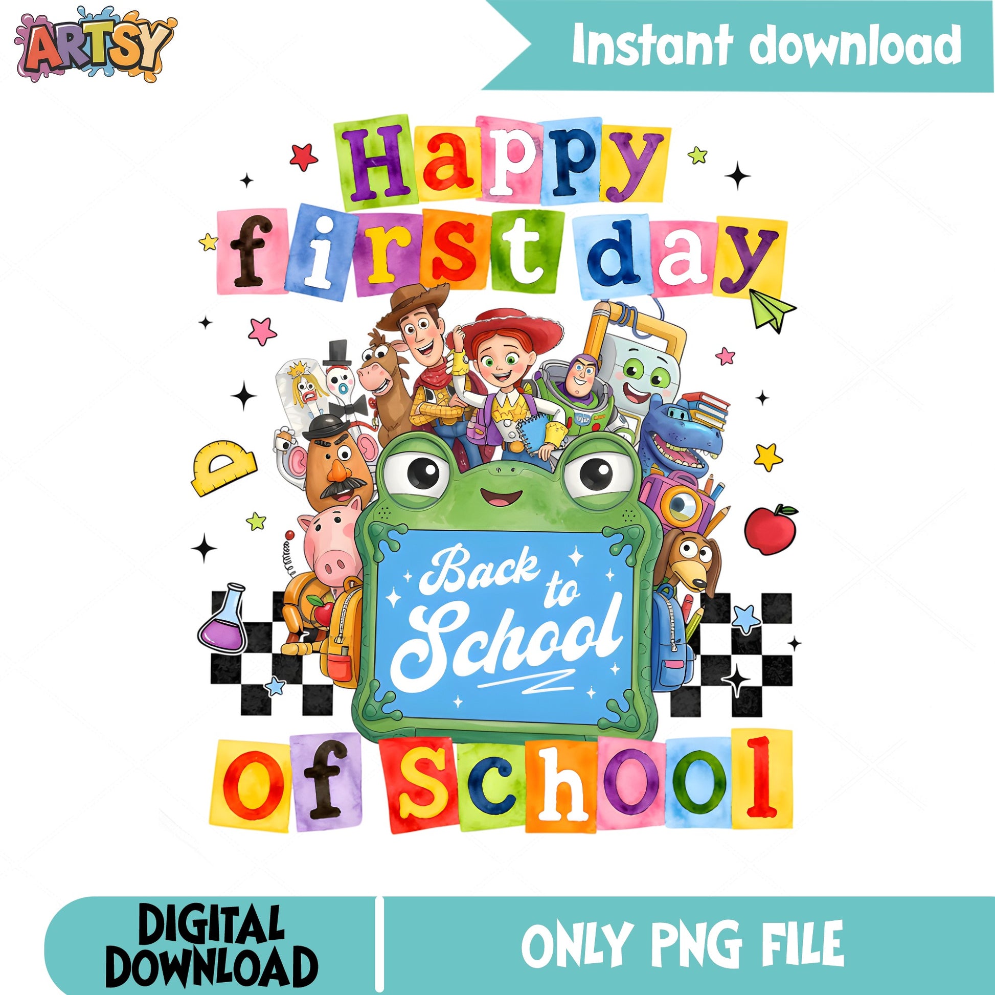 Toy Story Back To School PNG, First Day Of School PNG, Disney PNG