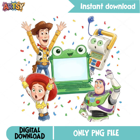 Toy Story Characters Confetti Birthday PNG, Woody Buzz PNG, Disney PNG