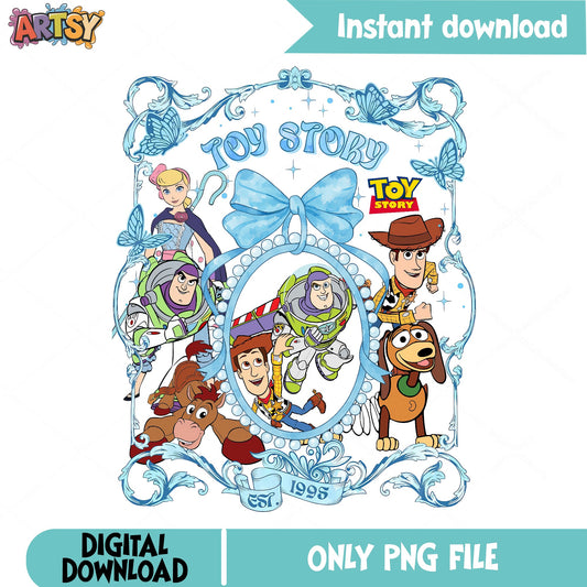 Toy Story Characters Coquette PNG, Disney Pixar PNG, Woody Buzz PNG