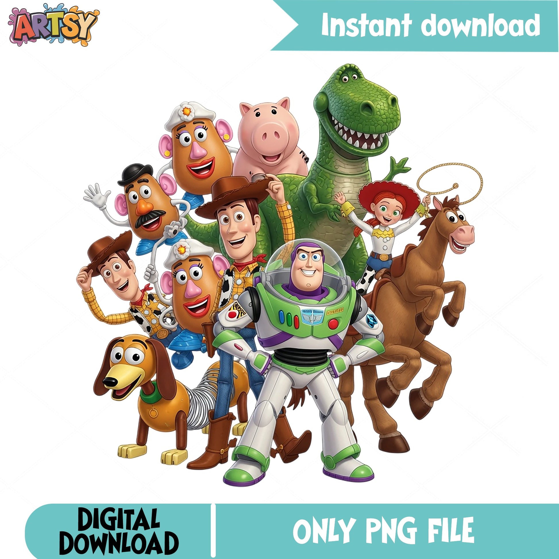 Toy Story Characters PNG Bundle, Buzz Lightyear PNG, Disney PNG