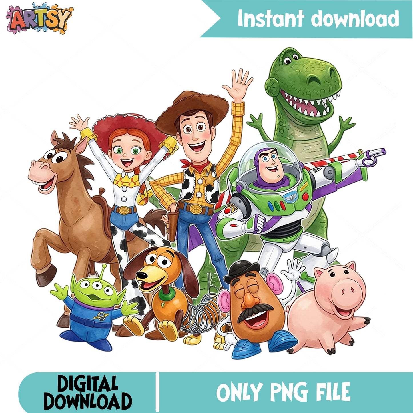 Toy Story Characters PNG Bundle, Woody Buzz Lightyear PNG, Disney PNG