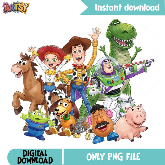 Toy Story Characters PNG Bundle, Woody Buzz Lightyear PNG, Disney PNG