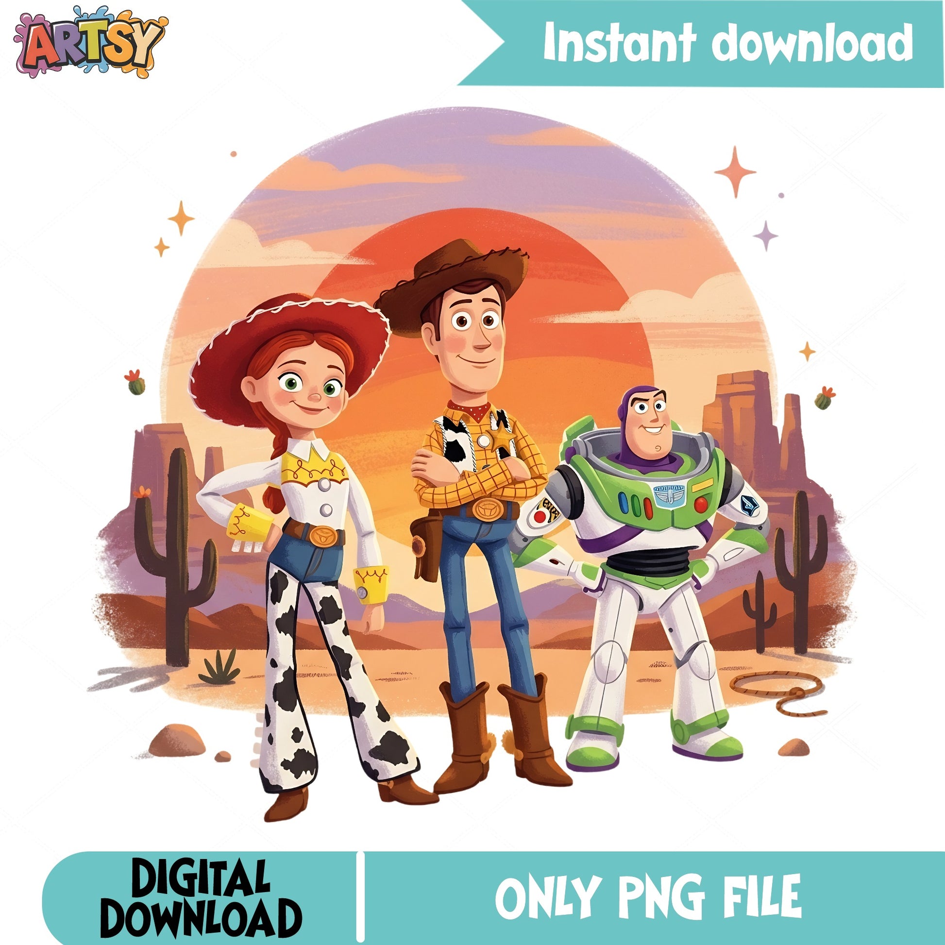 Toy Story Characters PNG, Woody Buzz Jessie PNG, Disney PNG