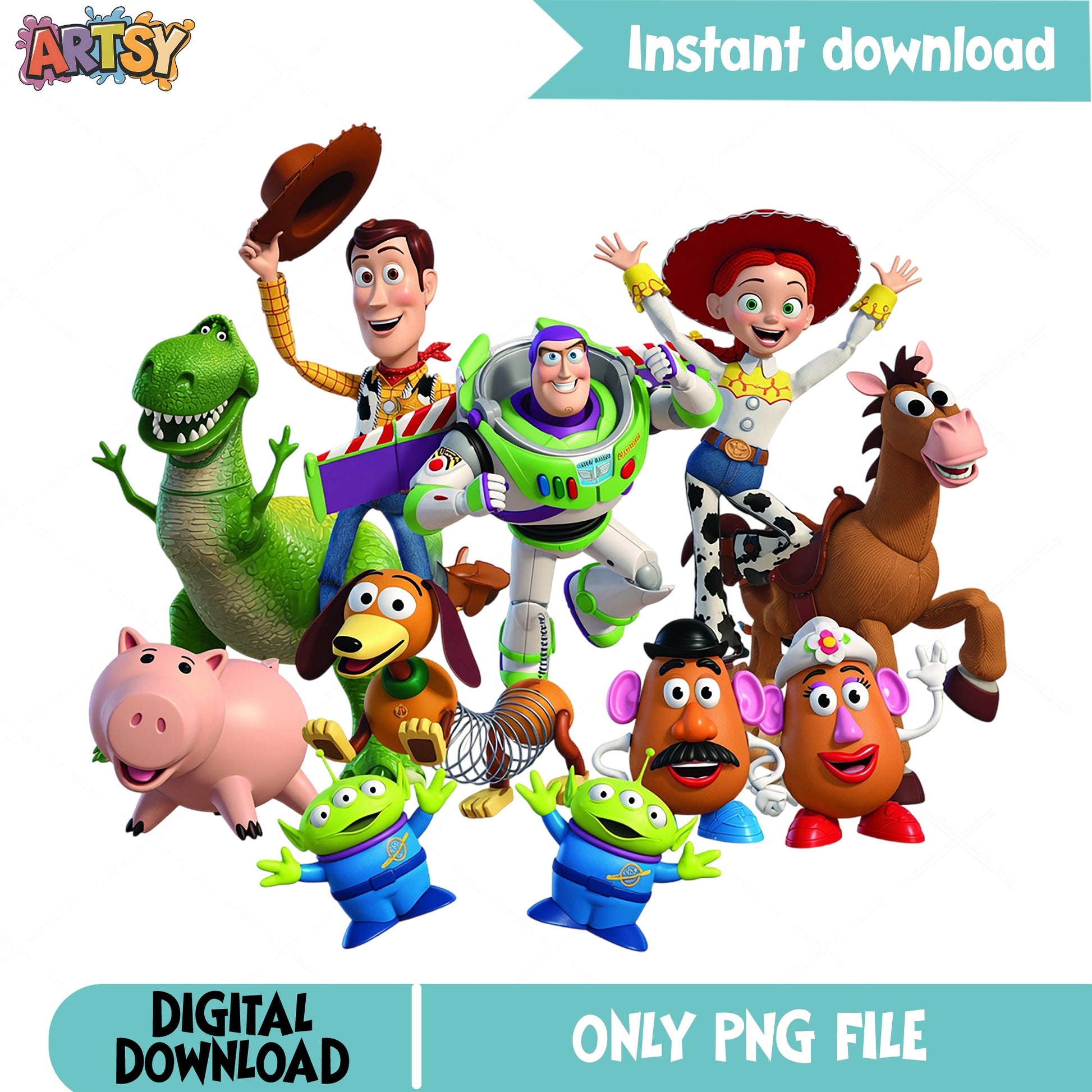 Toy Story Friends PNG Bundle, Buzz Lightyear Woody PNG, Disney PNG