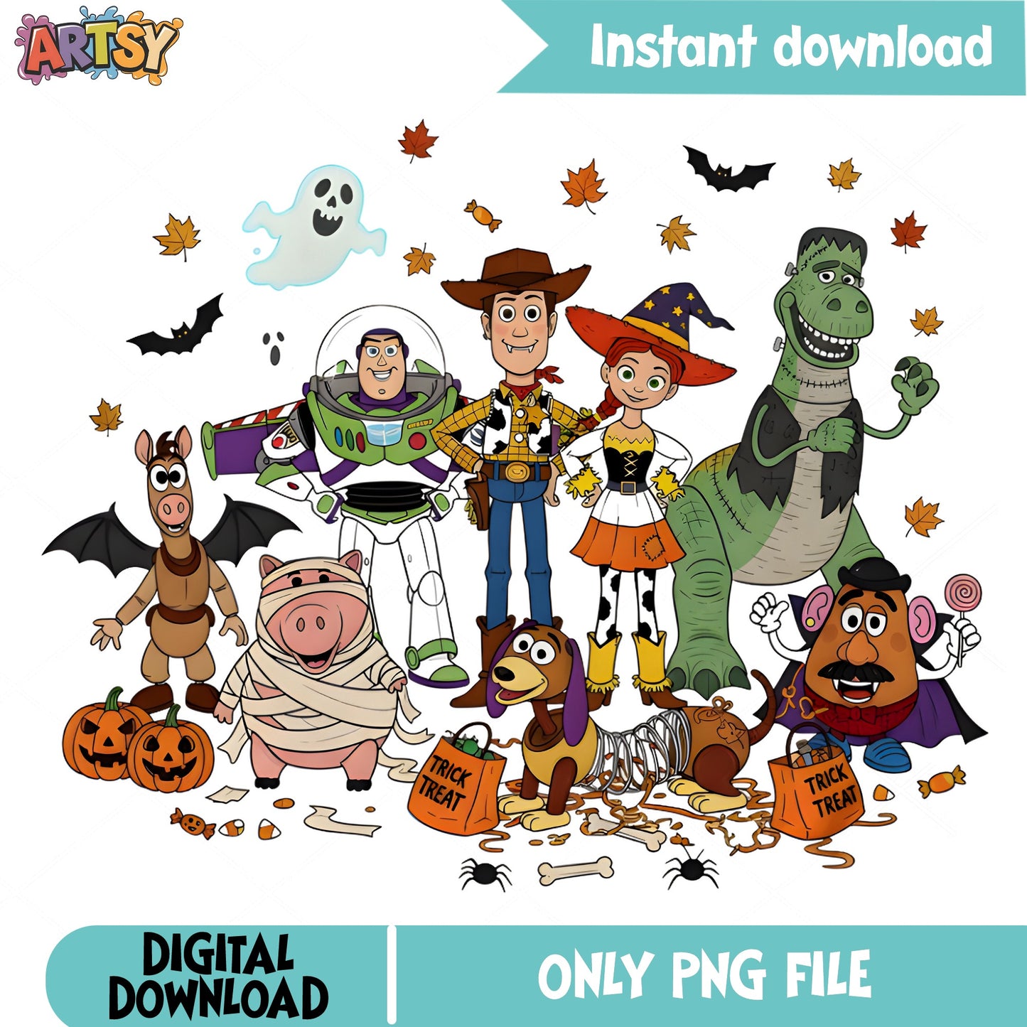 Toy Story Halloween PNG, Disney Halloween PNG, Trick Or Treat PNG