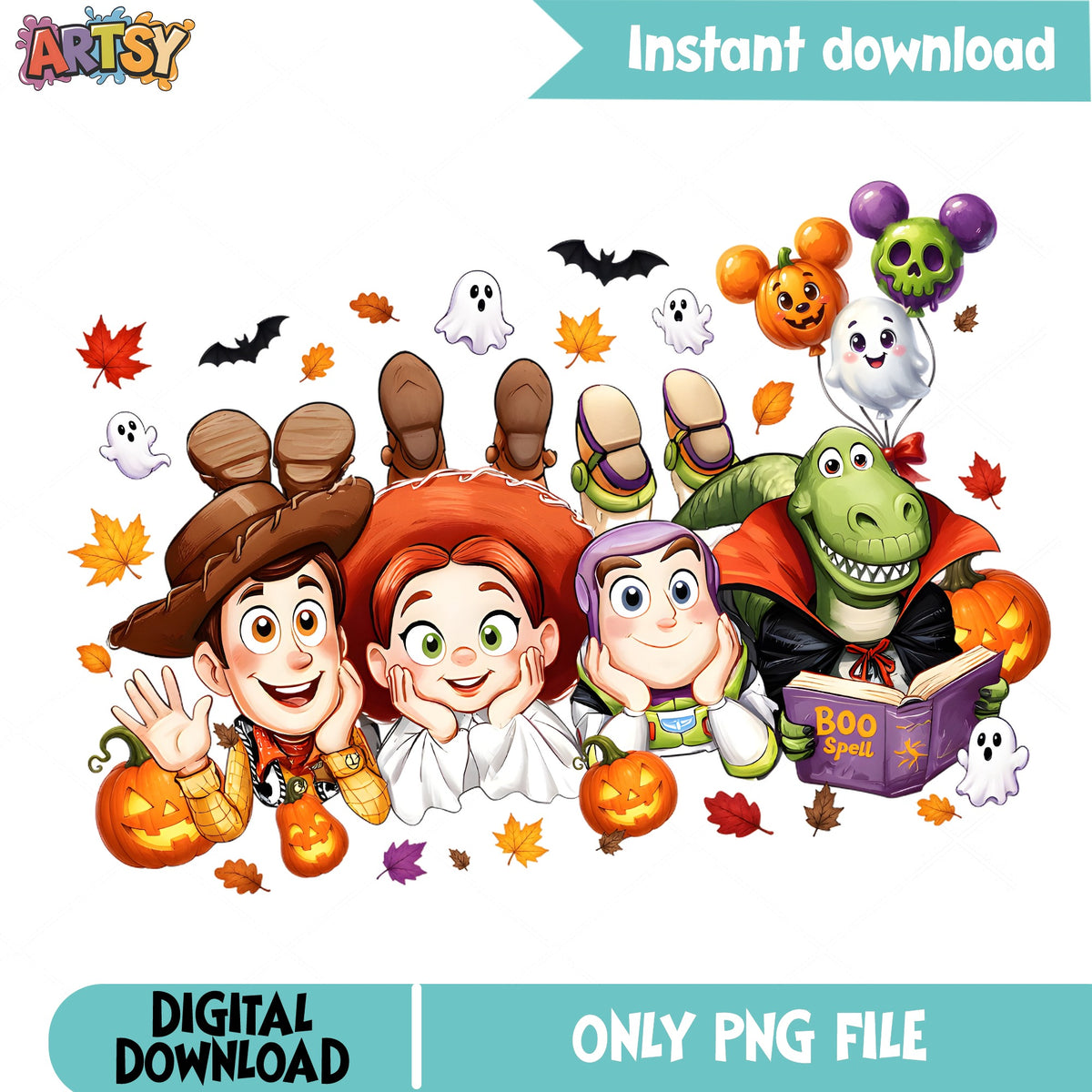 Toy Story Halloween PNG, Woody Buzz Lightyear Halloween PNG, Disney PNG