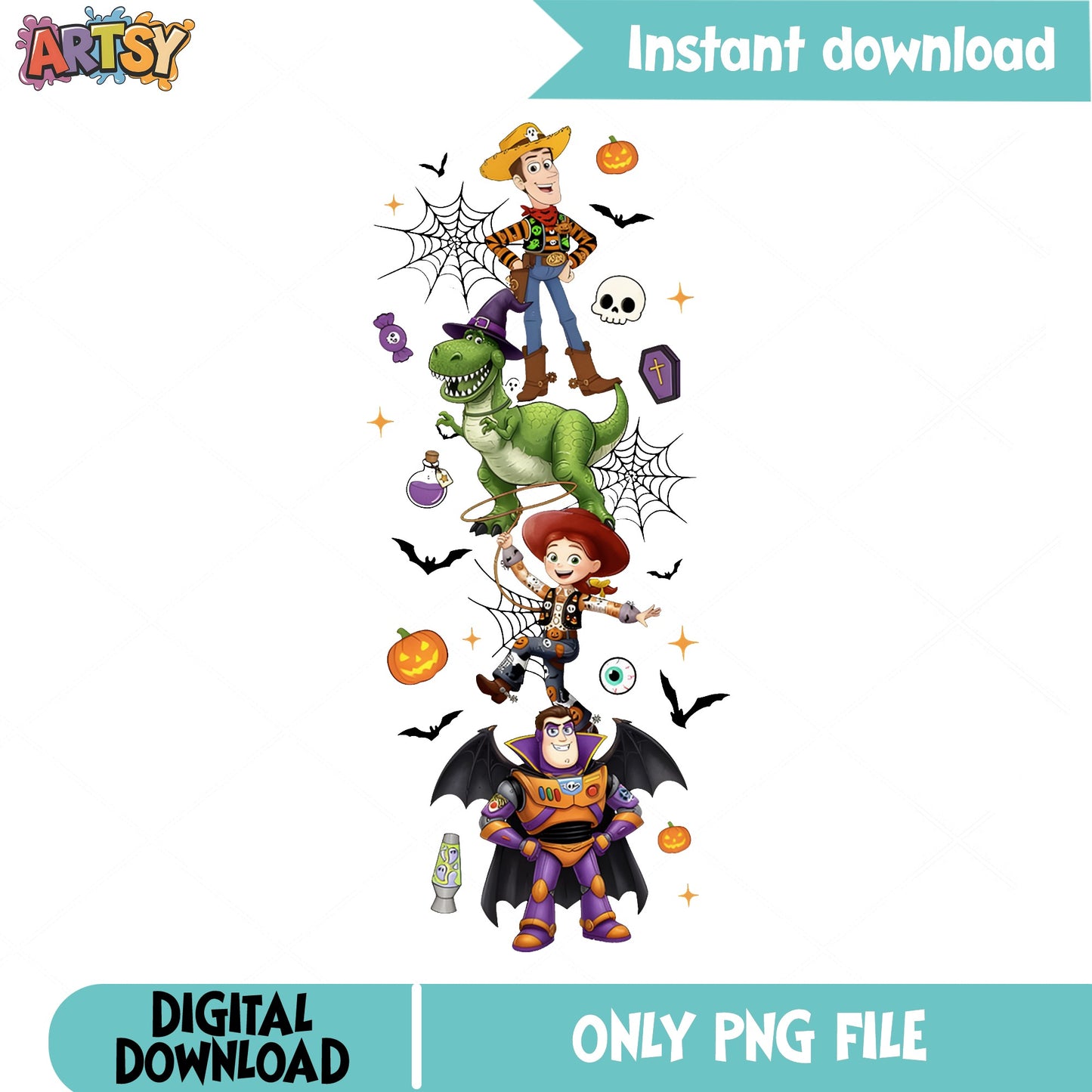 Toy Story Halloween PNG, Woody Buzz Lightyear PNG, Disney Halloween PNG