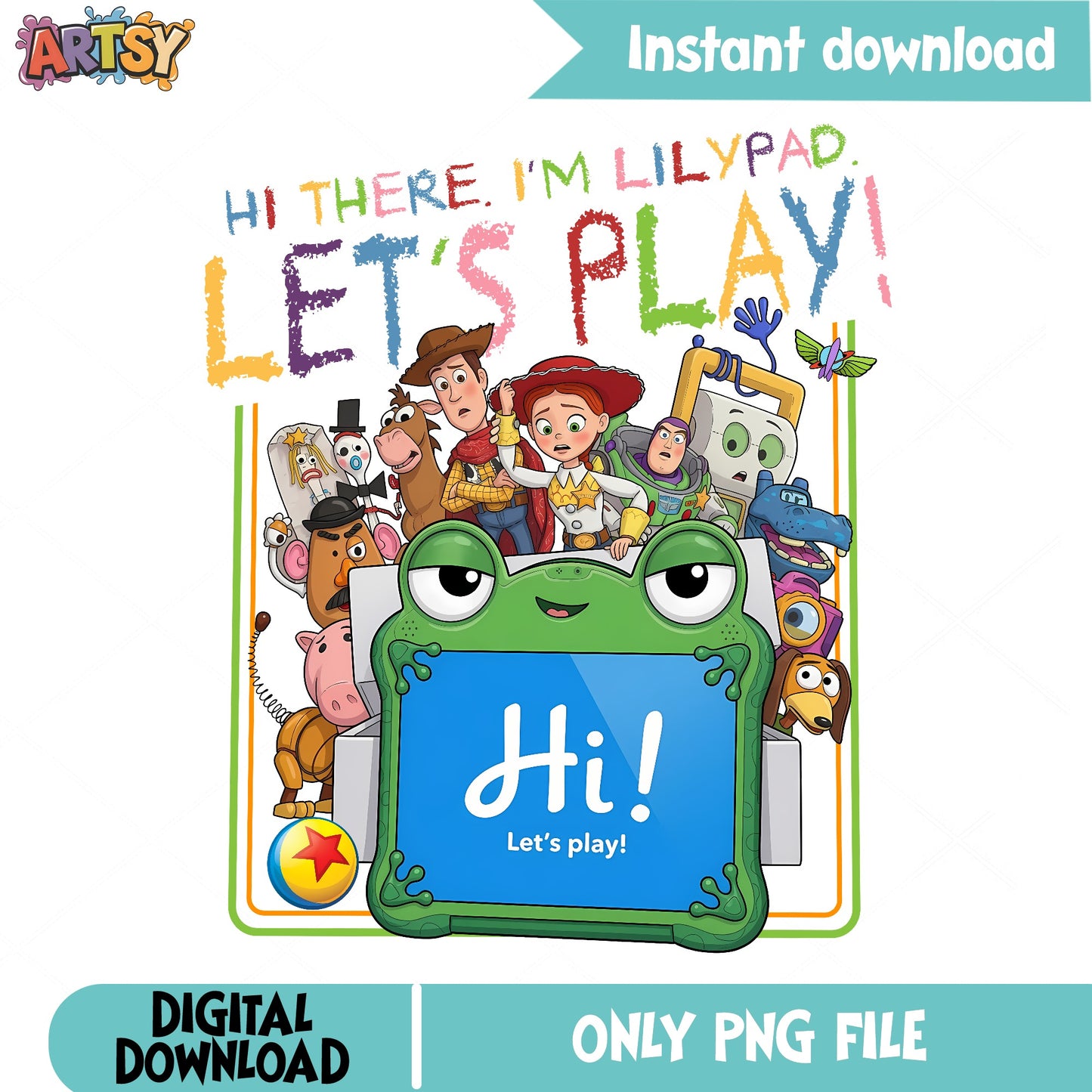 Toy Story Lilypad Lets Play PNG, Woody Buzz PNG, Disney PNG