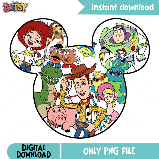 Toy Story Mickey Mouse Head PNG, Disney Pixar PNG, Woody Buzz PNG