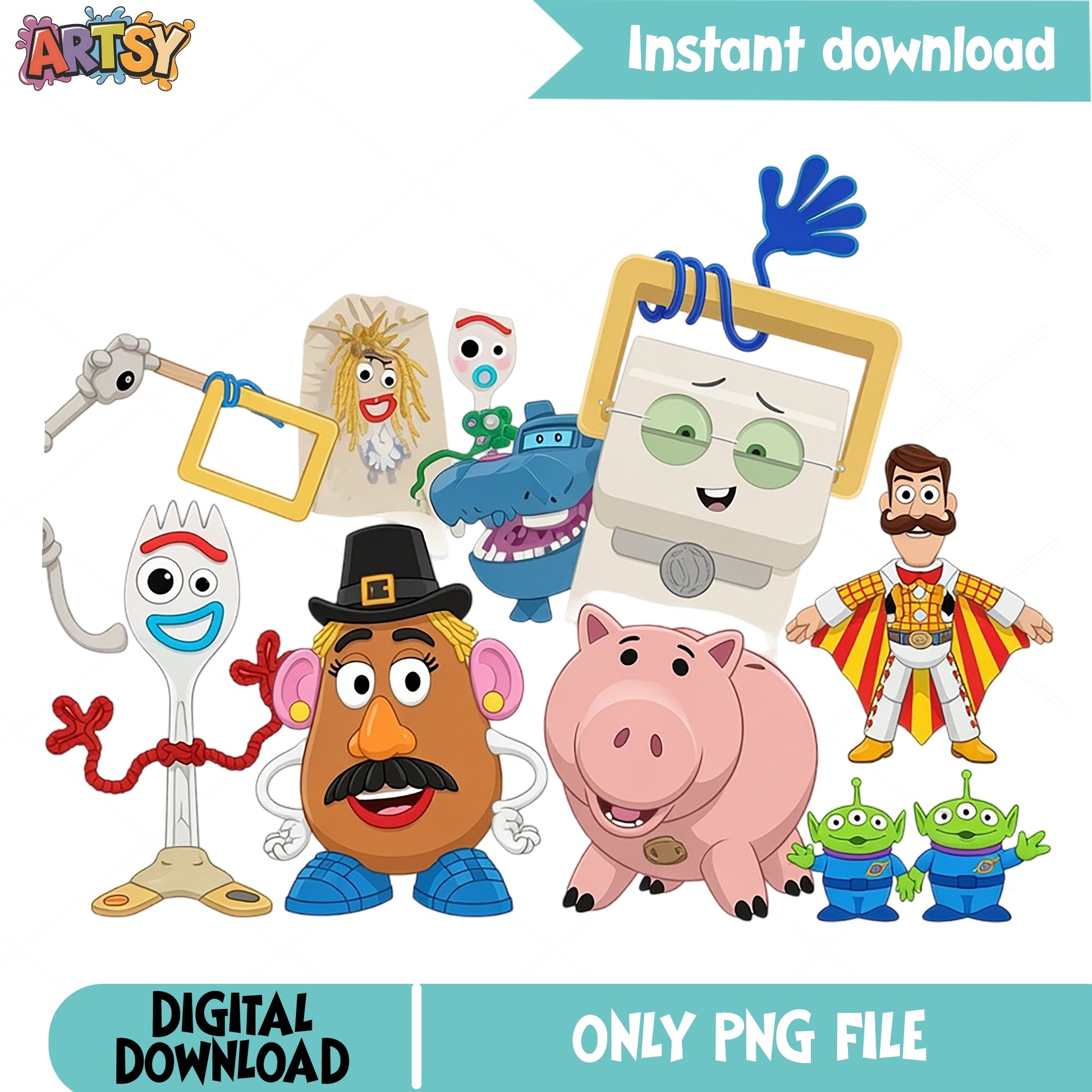 Toy Story PNG Clipart Bundle, Forky Mr Potato Head PNG, Disney PNG