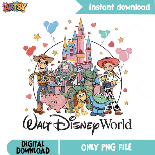 Toy Story Walt Disney World PNG, Disney Castle PNG, Disney Trip PNG