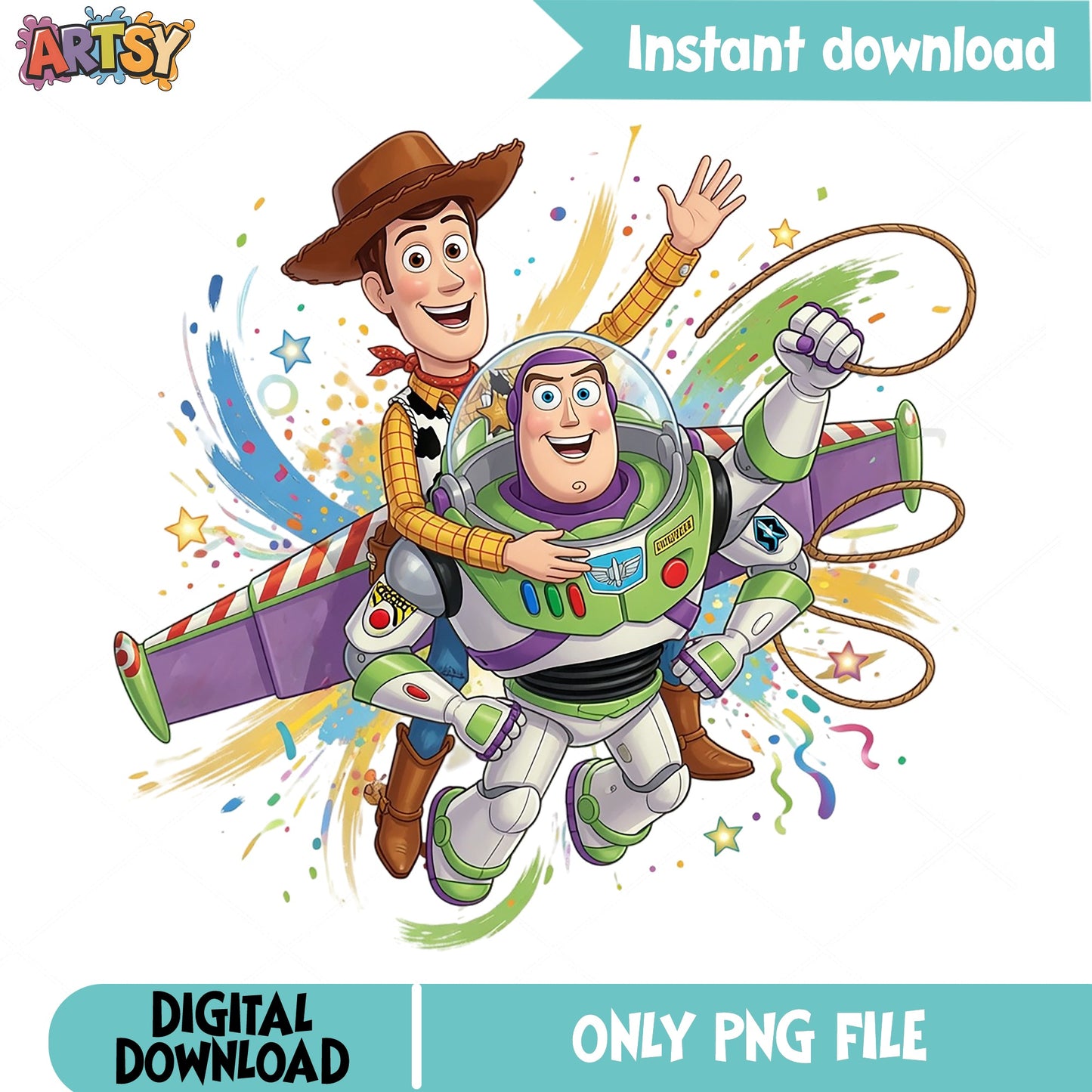 Toy Story Woody And Buzz Lightyear PNG, Disney PNG, Pixar PNG