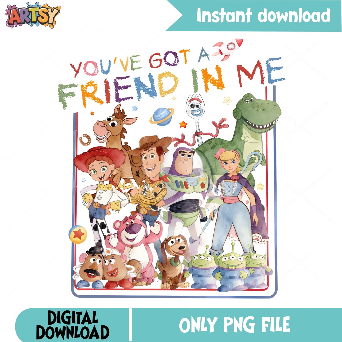 Toy Story You've Got A Friend In Me PNG, Disney PNG, Woody Buzz PNG