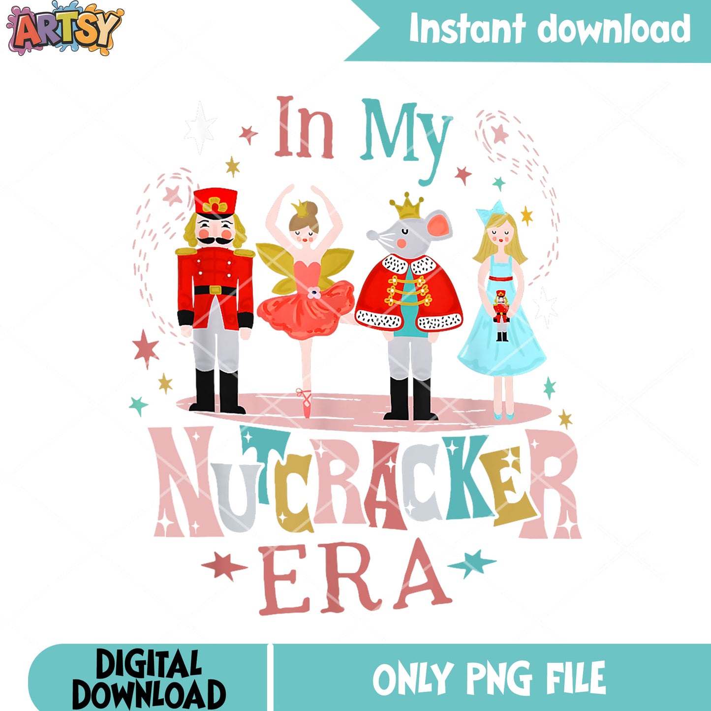 Toy soldier era christmas png, christmas vibes png, Sugar Plum Fairy png