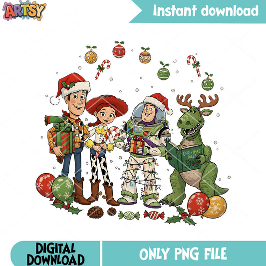 Toy story christmas png, santa claus hat png, buzz lightyear png