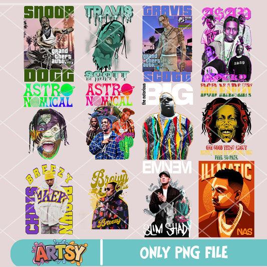 Travis scott and rapper png bundle, travis scott png, rap vibes png