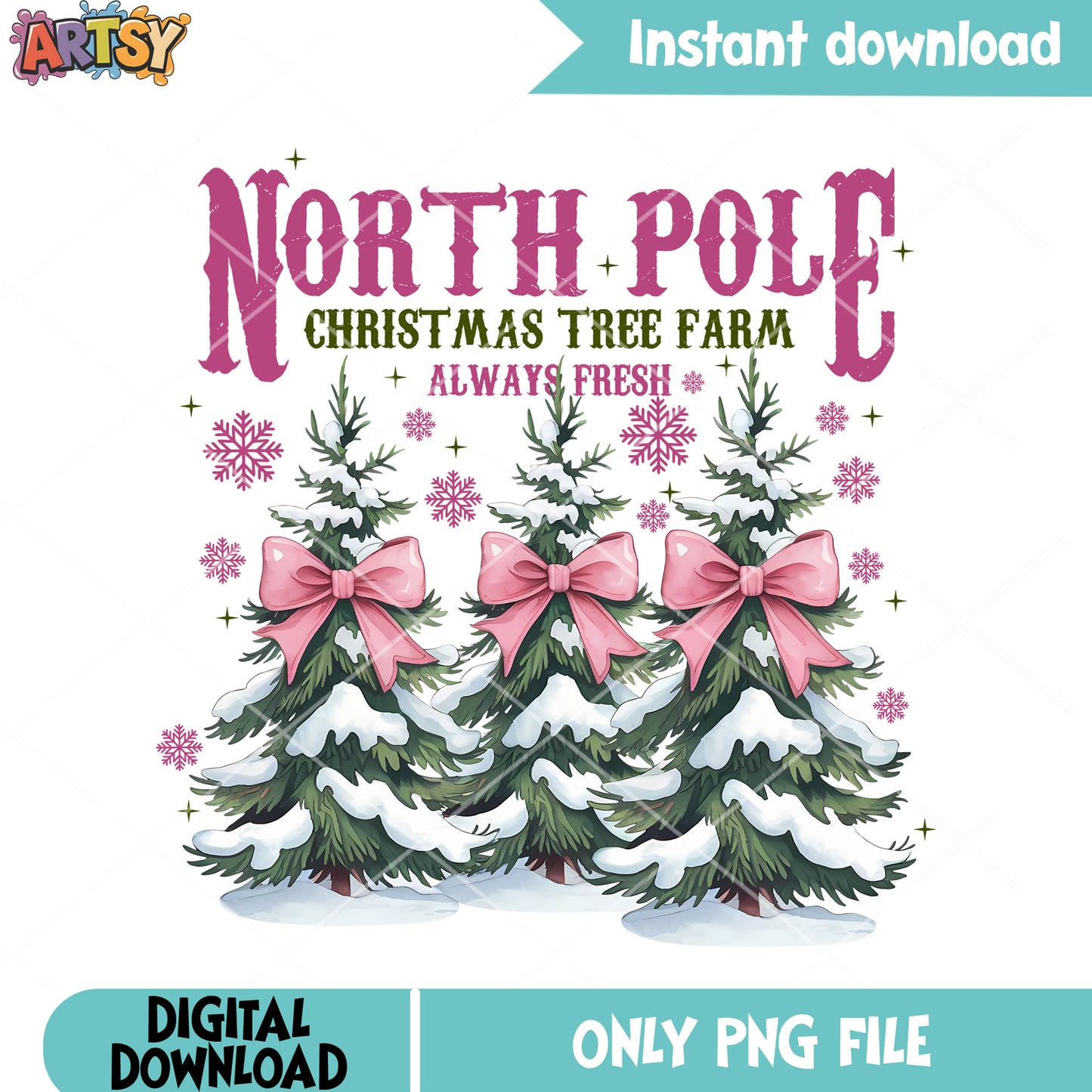 Tree bow decor pink png, tree decor pink png, snowflake png