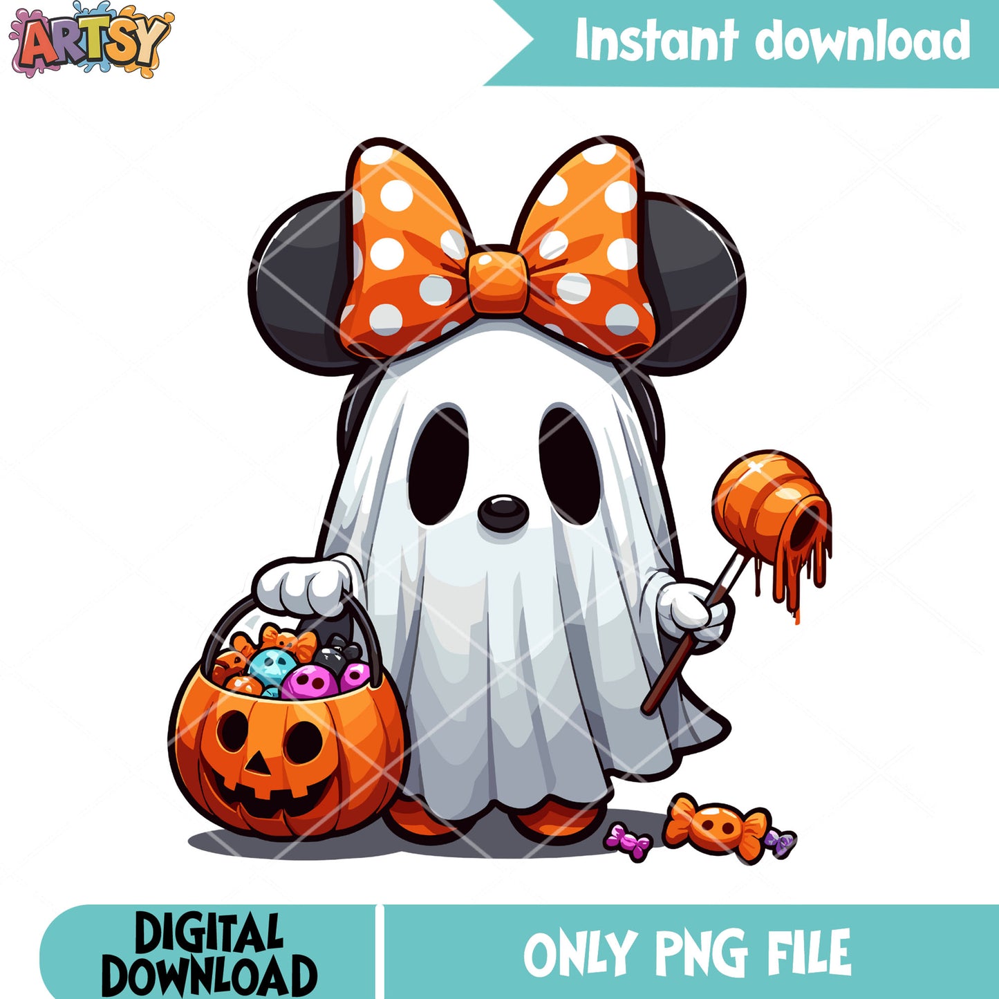 Trick or treat Minnie png, jack o lantern png, halloween scary png