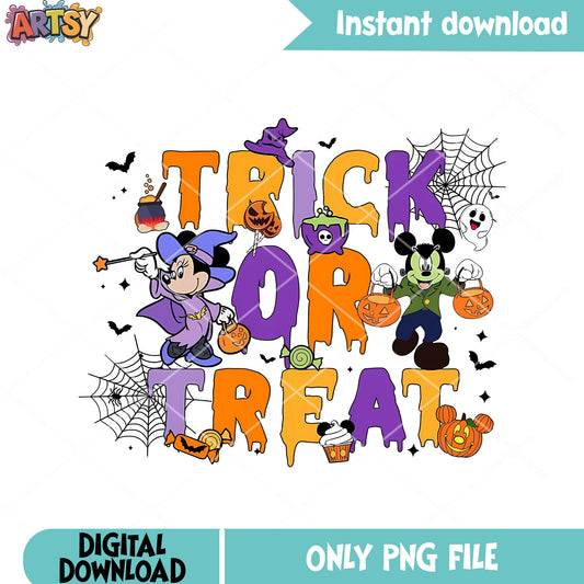 Tricks or treat banner png, spider web  png, halloween scary png