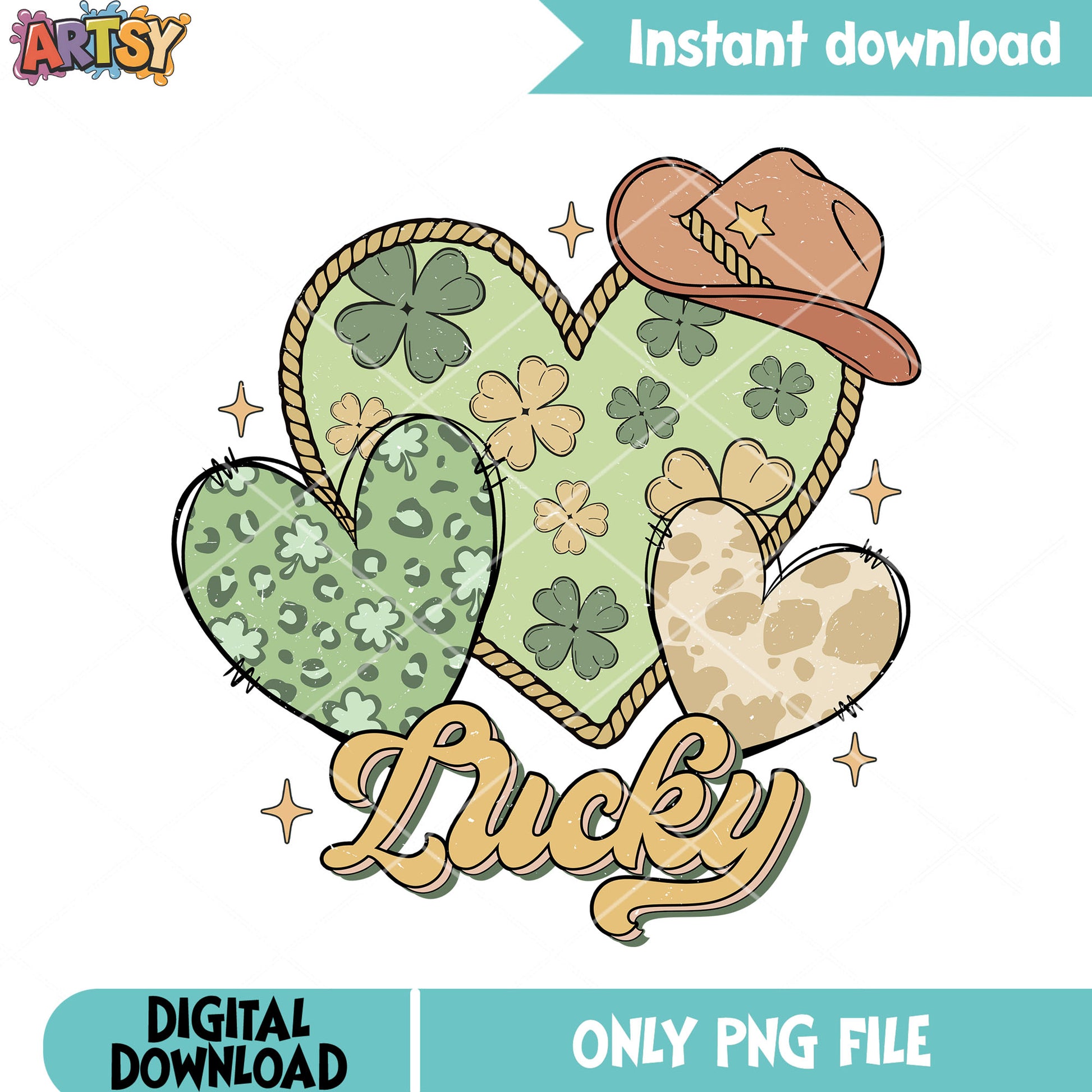 Trio heart lucky png