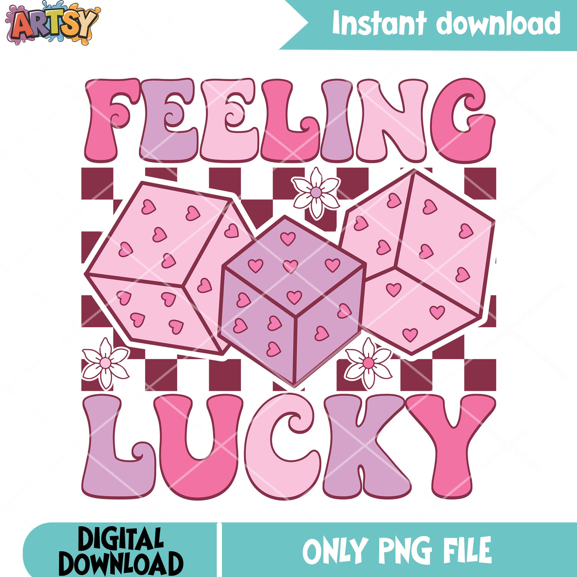 Triple dice valentine lucky png, happy valentine day png, valentine png