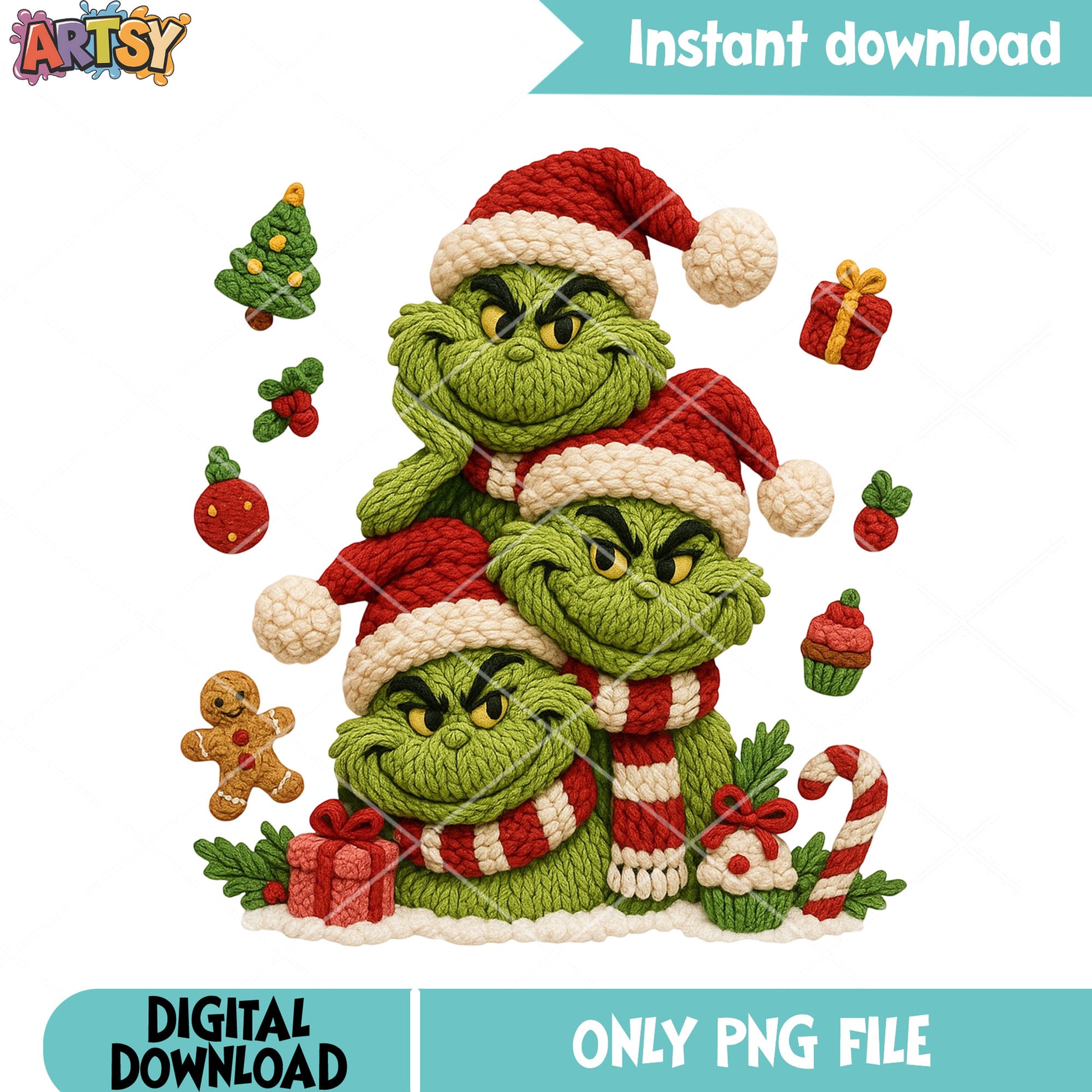 Triple grinch monster png, the grinch​ png, christmas decor png