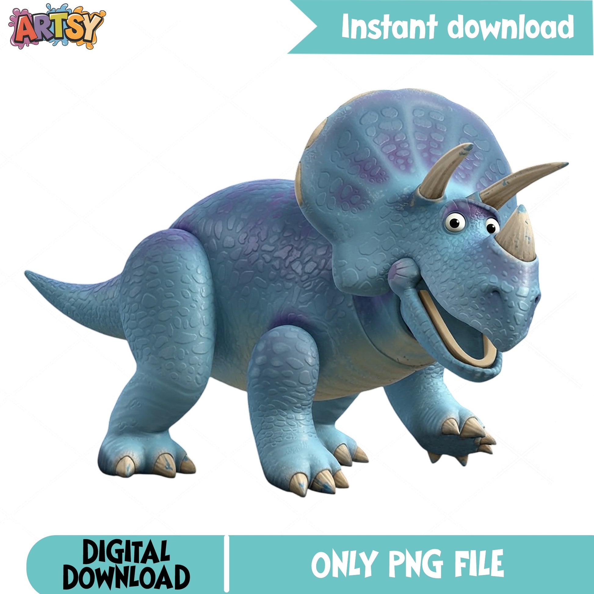 Trixie Toy Story PNG, Disney Pixar Dinosaur PNG, Triceratops PNG