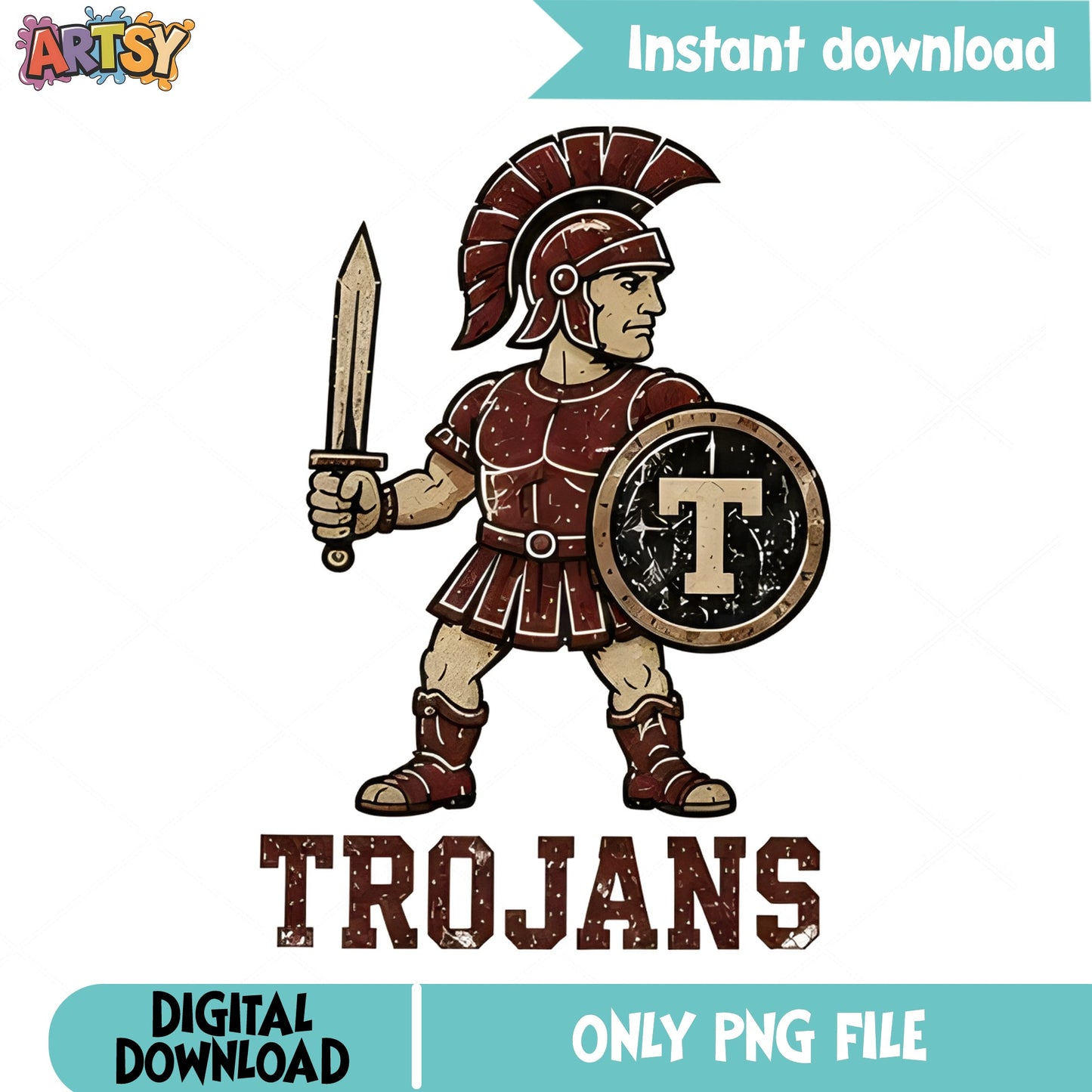 Trojans Mascot PNG, School Spirit PNG, Trojan Warrior PNG