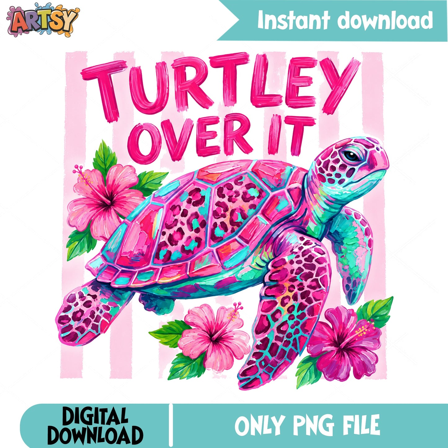 Turtley Over It PNG, Funny Turtle Shirt Design, Sea Turtle PNG