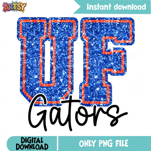 UF Gators Glitter PNG, Florida Gators Football PNG, Game Day PNG
