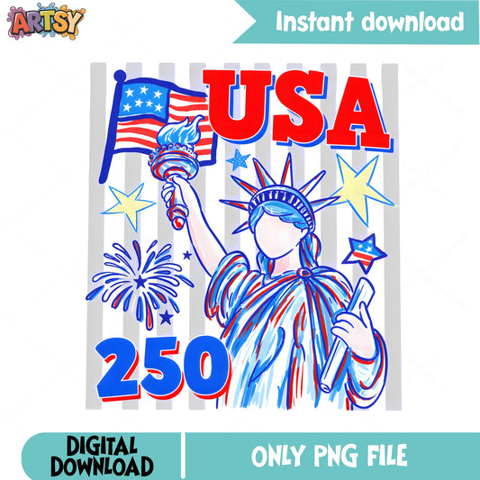 USA 250 Statue Of Liberty PNG, 4th Of July PNG, America PNG