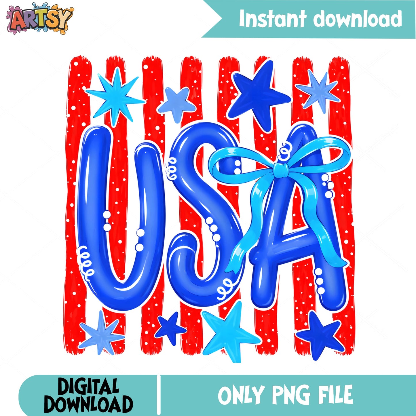 USA Balloon Letters 4th Of July PNG, Patriotic PNG, America PNG