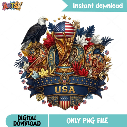 USA Soccer World Cup 2026 PNG, American Eagle Football PNG, USA PNG
