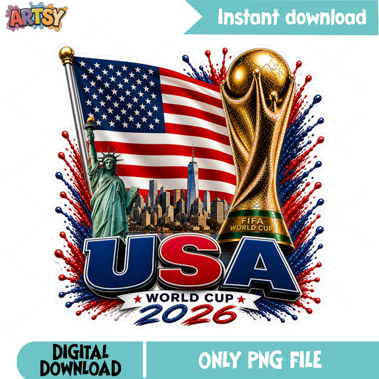 USA World Cup 2026 PNG, FIFA World Cup PNG, Soccer USA PNG