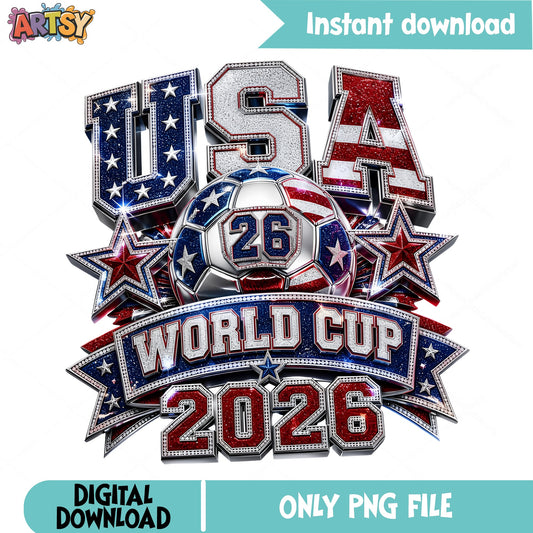 USA World Cup 2026 PNG, Soccer American Flag PNG, Football PNG